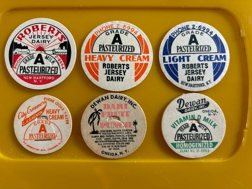 Vintage milk bottle caps - vintage,