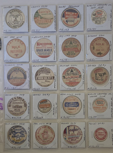 Vintage milk bottle caps seals - caps,