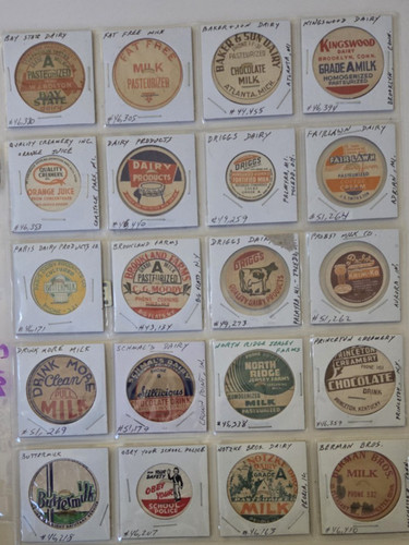 Vintage milk bottle caps - vintage,