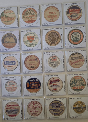 Vintage milk bottle caps - milk, seals
