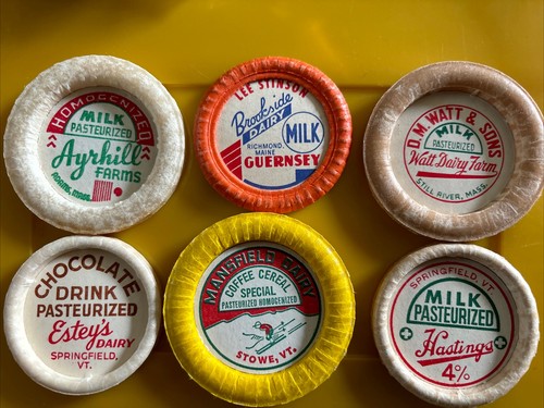 Vintage milk bottle caps in - ,