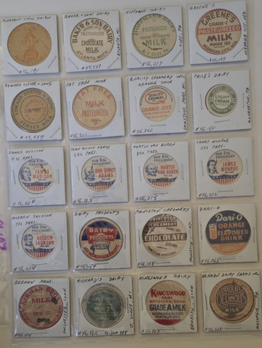 Vintage milk bottle - caps, seals